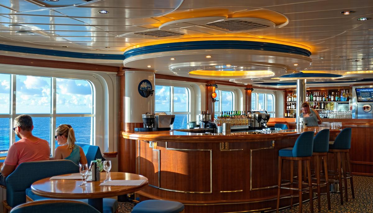 The casual atmosphere of the Windjammer Cafe on a Royal Caribbean cruise ship